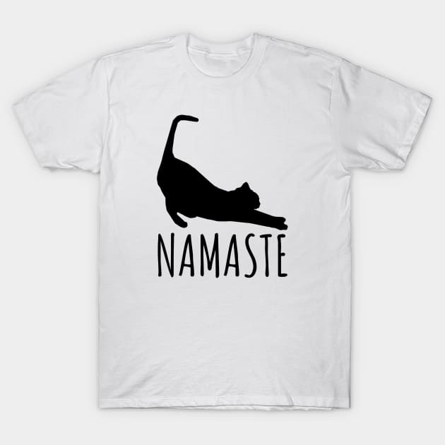 Namaste Stretching Cat Yoga Funny Yoga Tee Shirt T-Shirt by RedYolk